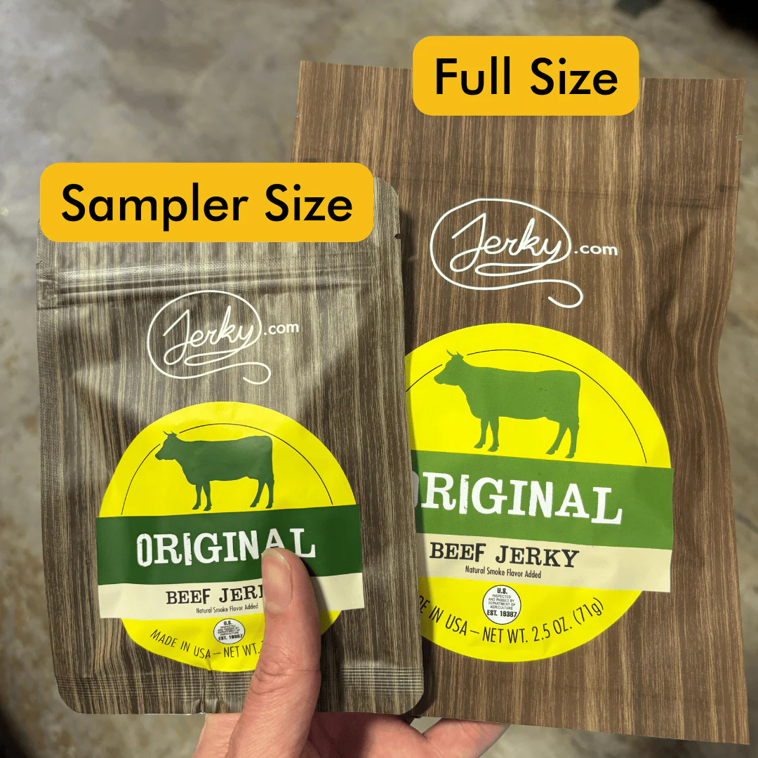 6 pc Jerky Sampler Packs & Meat Stick Bundle - High Protein, Healthy, Low Fat Dried Snack Sticks - Original Jerky, Black Pepper Jerky, Assorted Beef Sticks - 5.2 total oz. - Image 2