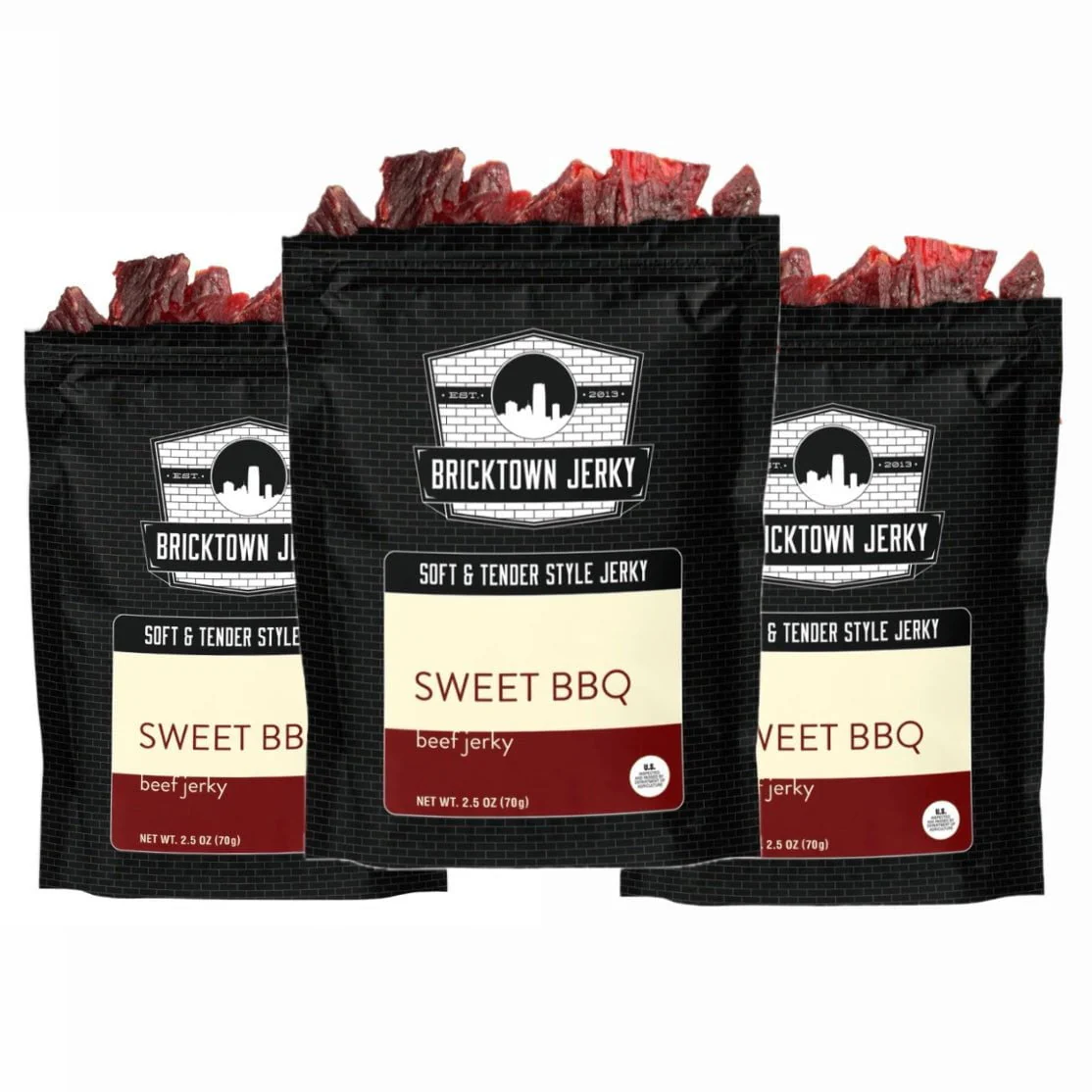 Soft & Tender Sweet BBQ Flavored Beef Jerky 3-Pack