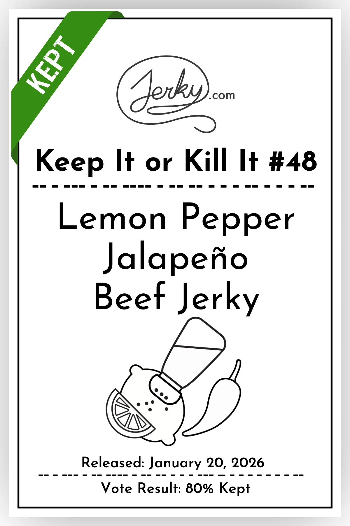 Lemon Pepper Jalapeno Beef Jerky
